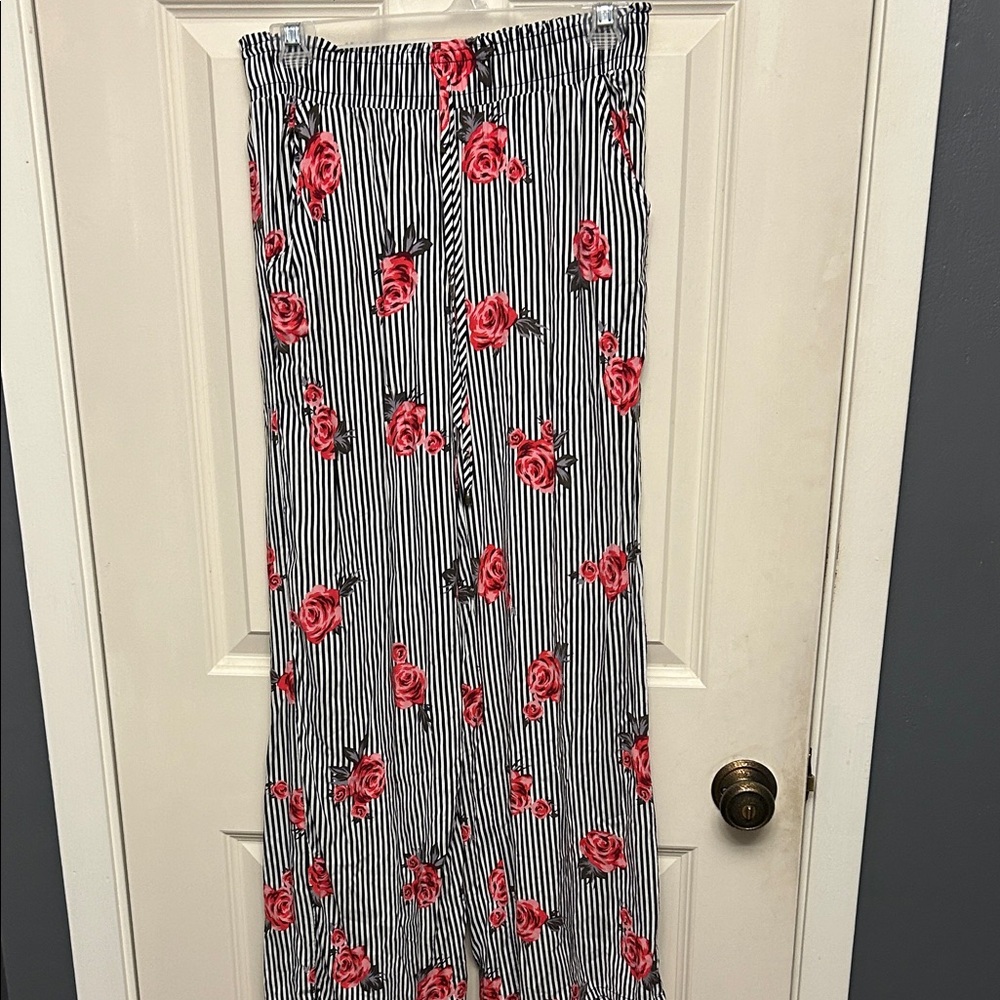 Floral Striped Pants